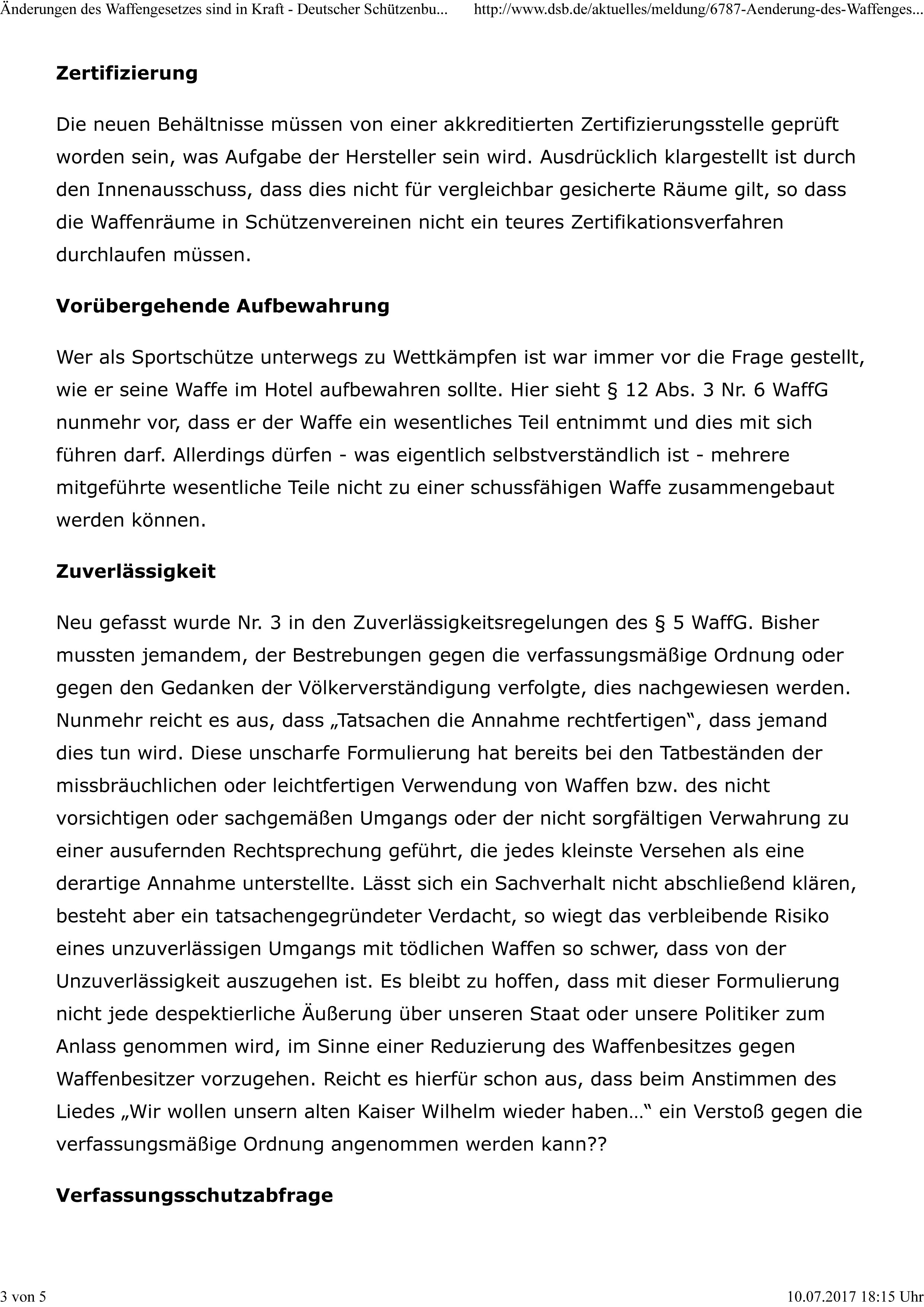 �nderungen des Waffengesetzes sind in Kraft - Deutscher Sch�tzenbund e 3