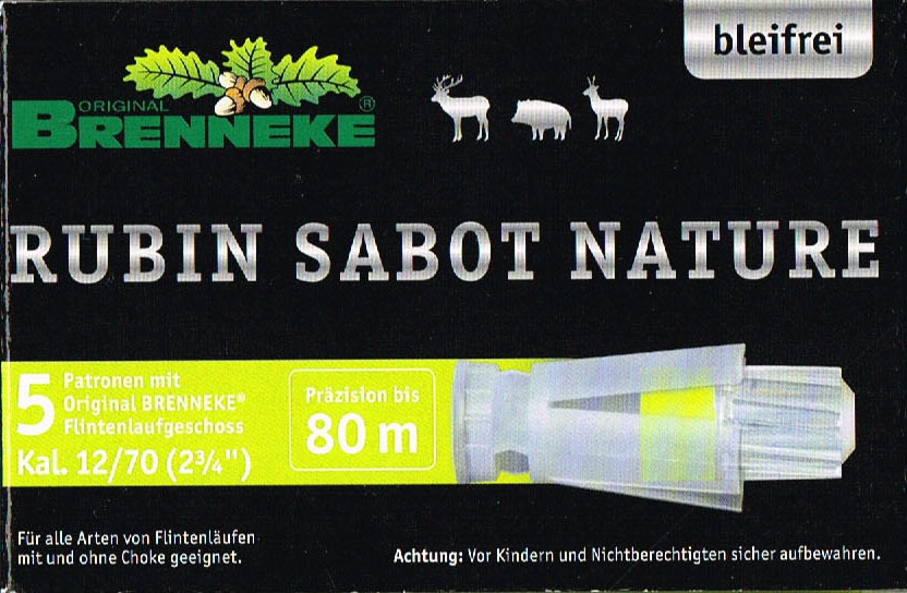 Brenneke Rubin Sabot Nature Bleifrei Flintenlauf