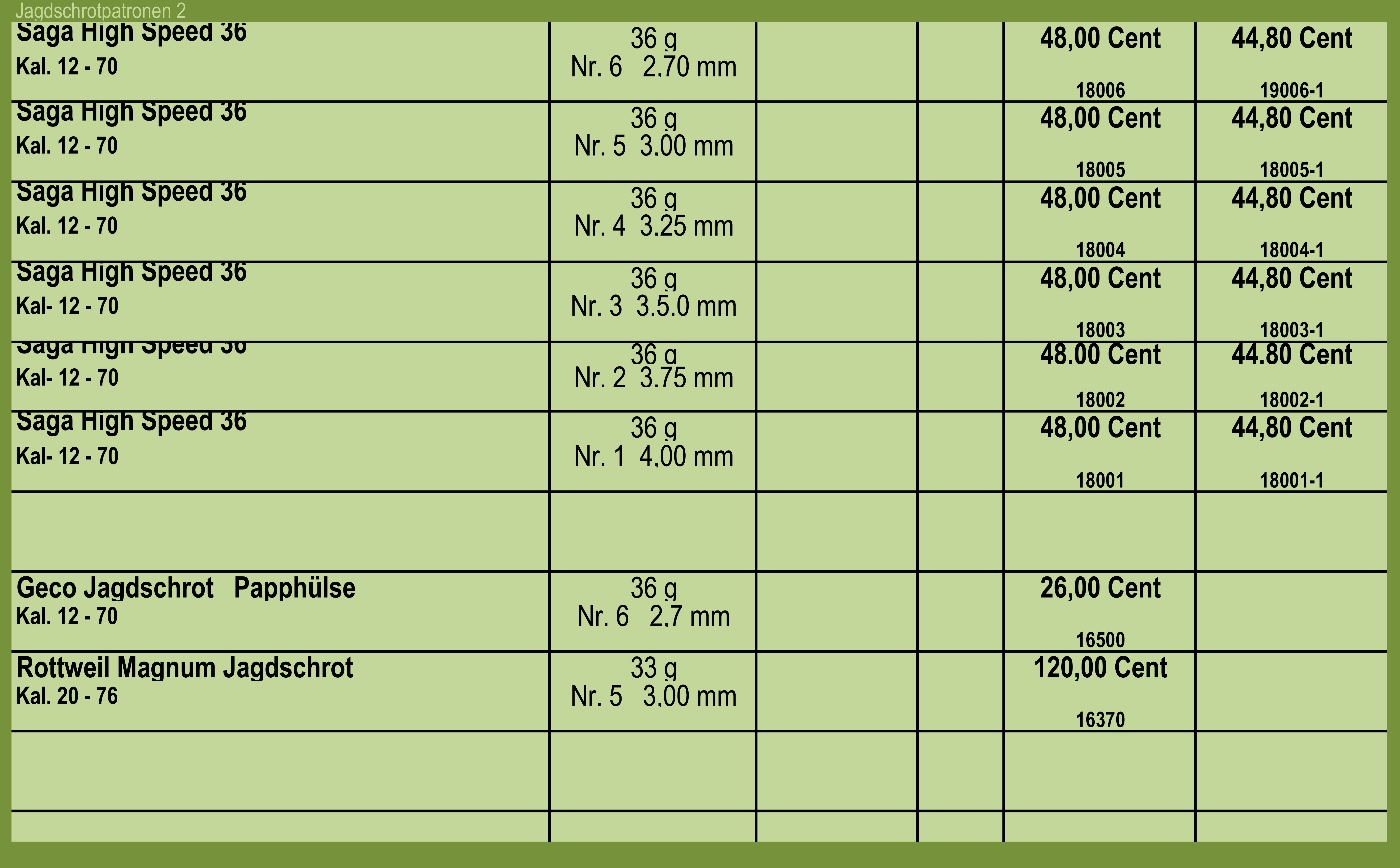 Preisliste Jagdschrotpatronen4